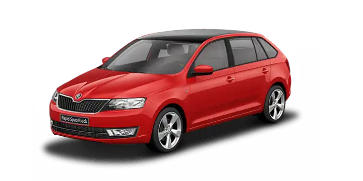 Red Skoda Rapid