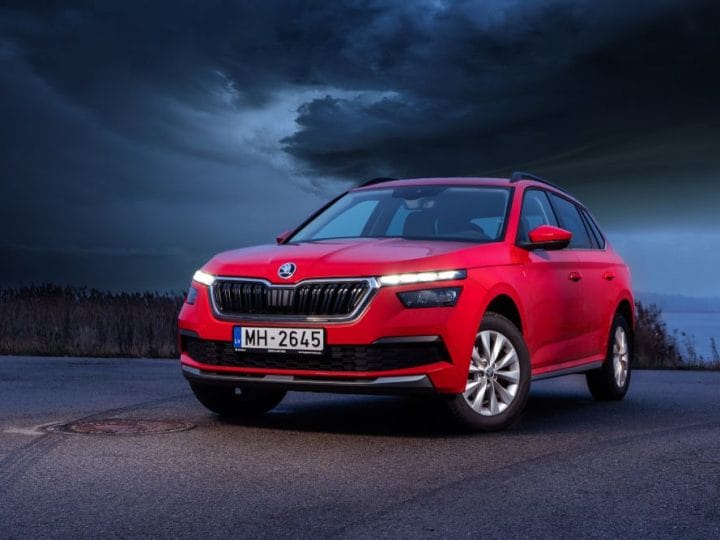 Red Skoda Kamiq